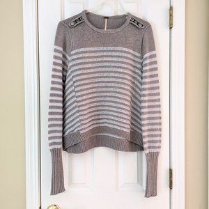 Free People Majorette Stripe Pullover Sweater